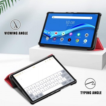 Dirbtinės odos atverčiamas dėklas- raudonas (planšetėms Lenovo Tab M10 10.1 (2nd gen) X306F) Dirbtinės odos atverčiamas dėklas- raudonas (planšetėms Lenovo Tab M10 10.1 (2nd gen) X306F)